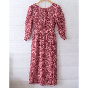 Blue Rain Red Floral Midi Dress - Size L
